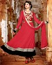 New Latest Fancy Red Embroidered Anarkali Suit @ 53% OFF Rs 1173.00 Only FREE Shipping + Extra Discount - Georgette, Buy Georgette Online, Semi-stitched, Anarkali suit, Buy Anarkali suit,  online Sabse Sasta in India - Semi Stitched Anarkali Style Suits for Women - 3703/20150925