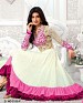 New Fancy pink & White Anarkali Suite @ 45% OFF Rs 1384.00 Only FREE Shipping + Extra Discount - Georgette, Buy Georgette Online, Semi-stitched, Anarkali suit, Buy Anarkali suit,  online Sabse Sasta in India -  for  - 3716/20150925