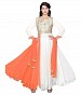 782308-Orange And White party were anarkali suit- dress material, Buy dress material Online, Anarkali suit, Salwar suit, Buy Salwar suit,  online Sabse Sasta in India - Semi Stitched Anarkali Style Suits for Women - 4440/20151120