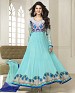 Latest Designer cyan Embroidered Anarkali suit @ 45% OFF Rs 1169.00 Only FREE Shipping + Extra Discount - 60gram Georgette, Buy 60gram Georgette Online, salwar suit, dress material, Buy dress material,  online Sabse Sasta in India - Semi Stitched Anarkali Style Suits for Women - 2508/20150924