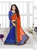 New Blue & Orange Nazneen Chiffon Designer Saree- Chiffon Saree, Buy Chiffon Saree Online, Saree, Saree, Buy Saree,  online Sabse Sasta in India -  for  - 10873/20160720