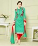 LIME GREEN AND RED EMBROIDERED HEAVY CHANDERI STRAIGHT SUIT @ 31% OFF Rs 1297.00 Only FREE Shipping + Extra Discount - chanderi, Buy chanderi Online, STRAIGHT SUIT, partywear suit, Buy partywear suit,  online Sabse Sasta in India - Salwar Suit for Women - 9093/20160505