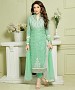 LIGHT GREEN EMBROIDERED HEAVY CHANDERI STRAIGHT SUIT @ 31% OFF Rs 1297.00 Only FREE Shipping + Extra Discount - chanderi, Buy chanderi Online, STRAIGHT SUIT, partywear suit, Buy partywear suit,  online Sabse Sasta in India - Salwar Suit for Women - 9098/20160505