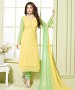 YELLOW AND LIGHT GREEN EMBROIDERED PURE CHIFFON STRAIGHT SUIT @ 31% OFF Rs 1606.00 Only FREE Shipping + Extra Discount - chiffon Suit, Buy chiffon Suit Online, STRAIGHT SUIT, partywear suit, Buy partywear suit,  online Sabse Sasta in India -  for  - 9113/20160505