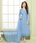 LIGHT BLUE EMBROIDERED PURE CHIFFON STRAIGHT SUIT @ 31% OFF Rs 1606.00 Only FREE Shipping + Extra Discount - chiffon Suit, Buy chiffon Suit Online, STRAIGHT SUIT, partywear suit, Buy partywear suit,  online Sabse Sasta in India - Salwar Suit for Women - 9119/20160505
