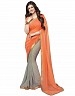 Beautiful Orange Printed,lace Work Georgette Saree- sarees, Buy sarees Online, sarees for women, printed sarees for women, Buy printed sarees for women,  online Sabse Sasta in India -  for  - 10187/20160615