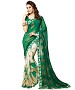 Beautiful Green Printed,lace Work Georgette Saree @ 1% OFF Rs 618.00 Only FREE Shipping + Extra Discount - Georgette Saree, Buy Georgette Saree Online, Deginer Saree, Buy Deginer Saree,  online Sabse Sasta in India - Sarees for Women - 8983/20160503