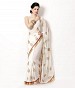 Embroidered Chiffon White Saree @ 31% OFF Rs 679.00 Only FREE Shipping + Extra Discount - Chiffon Saree, Buy Chiffon Saree Online, Fashionable Saree, Embroidered Saree, Buy Embroidered Saree,  online Sabse Sasta in India - Sarees for Women - 5712/20151223