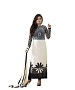 Off White And Black Georgette Heavy Embroidered Party Wear Unstitched Dress @ 58% OFF Rs 1112.00 Only FREE Shipping + Extra Discount - Georgette Suit, Buy Georgette Suit Online, unstich Suit, Straight suit, Buy Straight suit,  online Sabse Sasta in India - Palazzo Pants for Women - 6684/20160229