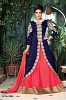 Unique Embroidered Blue & Pink jacket style Indian Anarkali Suit @ 42% OFF Rs 2595.00 Only FREE Shipping + Extra Discount - Net, Buy Net Online, Anarkali Suit, Gown, Buy Gown,  online Sabse Sasta in India - Gown for Women - 2437/20150923
