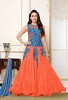 Karishma Orange Blue Anarkali Salwar Suit @ 43% OFF Rs 1579.00 Only FREE Shipping + Extra Discount - Georgette, Buy Georgette Online, Anarkali Suit, Karishma Kapoor, Buy Karishma Kapoor,  online Sabse Sasta in India - Semi Stitched Anarkali Style Suits for Women - 2412/20150922