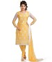 Yellow Cotton Embroidered Party Wear Unstitched Dress @ 48% OFF Rs 902.00 Only FREE Shipping + Extra Discount - Chanderi Cotton Suit, Buy Chanderi Cotton Suit Online, unstich Suit, Straight suit, Buy Straight suit,  online Sabse Sasta in India - Dress Materials for Women - 6655/20160229