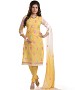 Yellow Cotton Embroidered Party Wear Unstitched Dress @ 47% OFF Rs 958.00 Only FREE Shipping + Extra Discount - Chanderi Cotton Suit, Buy Chanderi Cotton Suit Online, unstich Suit, Straight suit, Buy Straight suit,  online Sabse Sasta in India - Dress Materials for Women - 6656/20160229