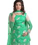 Green Cotton Embroidered Party Wear Unstitched Dress @ 47% OFF Rs 958.00 Only FREE Shipping + Extra Discount - Cotton Suit, Buy Cotton Suit Online, unstich Suit, Straight suit, Buy Straight suit,  online Sabse Sasta in India - Palazzo Pants for Women - 6657/20160229