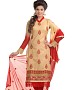 Beige And Red Cotton Embroidered Party Wear Unstitched Dress @ 47% OFF Rs 958.00 Only FREE Shipping + Extra Discount - Cotton Suit, Buy Cotton Suit Online, Unstiched Suit, Straight suit, Buy Straight suit,  online Sabse Sasta in India -  for  - 6658/20160229
