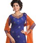 Purple And Orange Cotton Embroidered Party Wear Unstitched Dress @ 47% OFF Rs 1050.00 Only FREE Shipping + Extra Discount - Chanderi Cotton Suit, Buy Chanderi Cotton Suit Online, unstich Suit, Straight suit, Buy Straight suit,  online Sabse Sasta in India -  for  - 6679/20160229