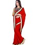 Red Jacquard Georgette Self Designed Saree @ 31% OFF Rs 1482.00 Only FREE Shipping + Extra Discount - Georgette Saree, Buy Georgette Saree Online, Deginer Saree, Party Wear Saree, Buy Party Wear Saree,  online Sabse Sasta in India - Sarees for Women - 6693/20160301