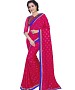 Self Designed Pink Jacquard Georgette Fancy Lace Work Saree @ 31% OFF Rs 1285.00 Only FREE Shipping + Extra Discount - Georgette Saree, Buy Georgette Saree Online, Deginer Saree, Party Wear Saree, Buy Party Wear Saree,  online Sabse Sasta in India - Sarees for Women - 6688/20160301