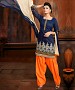 New Blue& Orange Colour Designer Cotton Patiyala Suit @ 54% OFF Rs 1112.00 Only FREE Shipping + Extra Discount - Patiyala Suit, Buy Patiyala Suit Online, salwar suits for women, dress materials for women, Buy dress materials for women,  online Sabse Sasta in India -  for  - 10434/20160627
