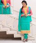 Designer Aqua And Pink Chiffon Dress Material @ 62% OFF Rs 926.00 Only FREE Shipping + Extra Discount - Dress Material, Buy Dress Material Online, salwar suits for women, dress materials for women, Buy dress materials for women,  online Sabse Sasta in India - Palazzo Pants for Women - 10432/20160627
