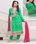Designer Green Chiffon Dress Material @ 62% OFF Rs 926.00 Only FREE Shipping + Extra Discount - Dress Material, Buy Dress Material Online, salwar suits for women, dress materials for women, Buy dress materials for women,  online Sabse Sasta in India -  for  - 10433/20160627