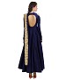 New Blue Floor Touch Embroidered Designer Gown @ 48% OFF Rs 1359.00 Only FREE Shipping + Extra Discount - Gown, Buy Gown Online, Indo Western Dress, Long Skirt, Buy Long Skirt,  online Sabse Sasta in India - Gown for Women - 10514/20160627