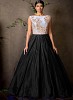 New White & Black Colour Floor Touch Semi Stitched Designer Gown @ 59% OFF Rs 1360.00 Only FREE Shipping + Extra Discount - Gown, Buy Gown Online, Indo Western Dress, Long Skirt, Buy Long Skirt,  online Sabse Sasta in India - Gown for Women - 10520/20160627