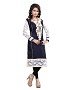 Navy Blue and White Chanderi Embroidered Party Wear A-line Style Stitched Designer Kurti For Women @ 42% OFF Rs 741.00 Only FREE Shipping + Extra Discount - kurti, Buy kurti Online, designer kurti, kurta & kurtis, Buy kurta & kurtis,  online Sabse Sasta in India - Kurtas & Kurtis for Women - 11060/20160826