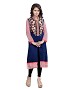 Navy Blue and Pink Chanderi Embroidered Party Wear A-line Style Stitched Designer Kurti For Women @ 41% OFF Rs 803.00 Only FREE Shipping + Extra Discount - kurti, Buy kurti Online, designer kurti, kurta & kurtis, Buy kurta & kurtis,  online Sabse Sasta in India - Kurtas & Kurtis for Women - 11061/20160826