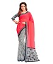 Georgette Printed Red Saree @ 54% OFF Rs 864.00 Only FREE Shipping + Extra Discount -  online Sabse Sasta in India - Sarees for Women - 10166/20160610