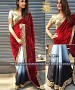 NEW DESIGNER RED &  WHITE &  BLACK 9000 VELVET INDIAN MULTY WITH SEQUNCE SAREE @ 47% OFF Rs 1484.00 Only FREE Shipping + Extra Discount - saree, Buy saree Online, georgette saree, deasiner  saree, Buy deasiner  saree,  online Sabse Sasta in India - Sarees for Women - 10398/20160622