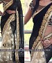 NEW DESIGNER BLACK &  CREAM 60GM GEORGETTE INDIAN MULTY WITH SEQUNCE/HAND SAREE @ 44% OFF Rs 1854.00 Only FREE Shipping + Extra Discount - saree, Buy saree Online, georgette saree, deasiner  saree, Buy deasiner  saree,  online Sabse Sasta in India - Sarees for Women - 10412/20160622