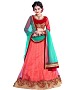 CLASSY PINK LEHENGA WITH GREEN DUPTTA @ 74% OFF Rs 1508.00 Only FREE Shipping + Extra Discount -  online Sabse Sasta in India - Lehengas for Women - 10124/20160528