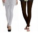 Cotton White and Dark Brown Color Leggings Combo @ 31% OFF Rs 407.00 Only FREE Shipping + Extra Discount - Stylish legging, Buy Stylish legging Online, simple legging, Combo Deal, Buy Combo Deal,  online Sabse Sasta in India - Leggings for Women - 7016/20160318