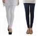 Cotton White and Dark Blue Color Leggings Combo @ 31% OFF Rs 407.00 Only FREE Shipping + Extra Discount - Stylish legging, Buy Stylish legging Online, simple legging, Combo Deal, Buy Combo Deal,  online Sabse Sasta in India - Leggings for Women - 7017/20160318