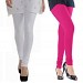 Cotton White and Pink Color Leggings Combo @ 31% OFF Rs 407.00 Only FREE Shipping + Extra Discount - Stylish legging, Buy Stylish legging Online, simple legging, Combo Deal, Buy Combo Deal,  online Sabse Sasta in India - Leggings for Women - 7023/20160318