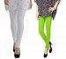 Cotton White and Parrot Green Color Leggings Combo @ 31% OFF Rs 407.00 Only FREE Shipping + Extra Discount - Stylish legging, Buy Stylish legging Online, simple legging, Combo Deal, Buy Combo Deal,  online Sabse Sasta in India - Leggings for Women - 7025/20160318