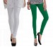 Cotton White and Dark Green Color Leggings Combo @ 31% OFF Rs 407.00 Only FREE Shipping + Extra Discount - Stylish legging, Buy Stylish legging Online, simple legging, Combo Deal, Buy Combo Deal,  online Sabse Sasta in India - Leggings for Women - 7030/20160318