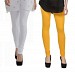 Cotton White and Yellow Color Leggings Combo @ 31% OFF Rs 407.00 Only FREE Shipping + Extra Discount - Stylish legging, Buy Stylish legging Online, simple legging, Combo Deal, Buy Combo Deal,  online Sabse Sasta in India - Leggings for Women - 7032/20160318