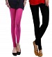 Cotton Pink and Black Color Leggings Combo @ 31% OFF Rs 407.00 Only FREE Shipping + Extra Discount -  online Sabse Sasta in India - Leggings for Women - 7086/20160318