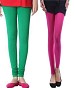 Cotton Pink and Green Color Leggings Combo @ 31% OFF Rs 407.00 Only FREE Shipping + Extra Discount - Stylish legging, Buy Stylish legging Online, simple legging, Combo Deal, Buy Combo Deal,  online Sabse Sasta in India - Leggings for Women - 7088/20160318