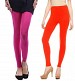 Cotton Pink and Dark Orange Color Leggings Combo @ 31% OFF Rs 407.00 Only FREE Shipping + Extra Discount - Stylish legging, Buy Stylish legging Online, simple legging, Combo Deal, Buy Combo Deal,  online Sabse Sasta in India - Leggings for Women - 7095/20160318