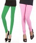 Cotton Light Pink and Green Color Leggings Combo @ 31% OFF Rs 407.00 Only FREE Shipping + Extra Discount - Stylish legging, Buy Stylish legging Online, simple legging, Combo Deal, Buy Combo Deal,  online Sabse Sasta in India - Leggings for Women - 7108/20160318