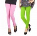 Cotton Light Pink and Parrot Green Color Leggings Combo @ 31% OFF Rs 407.00 Only FREE Shipping + Extra Discount - Stylish legging, Buy Stylish legging Online, simple legging, Combo Deal, Buy Combo Deal,  online Sabse Sasta in India - Leggings for Women - 7111/20160318