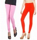 Cotton Light Pink and Dark Orange Color Leggings Combo @ 31% OFF Rs 407.00 Only FREE Shipping + Extra Discount - Stylish legging, Buy Stylish legging Online, simple legging, Combo Deal, Buy Combo Deal,  online Sabse Sasta in India - Leggings for Women - 7115/20160318