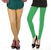 Cotton Biege and Green Color Leggings Combo @ 31% OFF Rs 407.00 Only FREE Shipping + Extra Discount - Stylish legging, Buy Stylish legging Online, simple legging, Combo Deal, Buy Combo Deal,  online Sabse Sasta in India - Leggings for Women - 7127/20160318