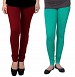 Cotton Brown and Rama Green Color Leggings Combo @ 31% OFF Rs 407.00 Only FREE Shipping + Extra Discount - Stylish legging, Buy Stylish legging Online, simple legging, Combo Deal, Buy Combo Deal,  online Sabse Sasta in India - Leggings for Women - 7141/20160318