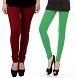 Cotton Brown and Green Color Leggings Combo @ 31% OFF Rs 407.00 Only FREE Shipping + Extra Discount - Stylish legging, Buy Stylish legging Online, simple legging, Combo Deal, Buy Combo Deal,  online Sabse Sasta in India - Leggings for Women - 7145/20160318