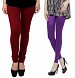 Cotton Brown and Purple Color Leggings Combo @ 31% OFF Rs 407.00 Only FREE Shipping + Extra Discount - Stylish legging, Buy Stylish legging Online, simple legging, Combo Deal, Buy Combo Deal,  online Sabse Sasta in India - Leggings for Women - 7151/20160318