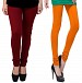 Cotton Brown and Dark Orange Color Leggings Combo @ 31% OFF Rs 407.00 Only FREE Shipping + Extra Discount - Stylish legging, Buy Stylish legging Online, simple legging, Combo Deal, Buy Combo Deal,  online Sabse Sasta in India - Leggings for Women - 7152/20160318